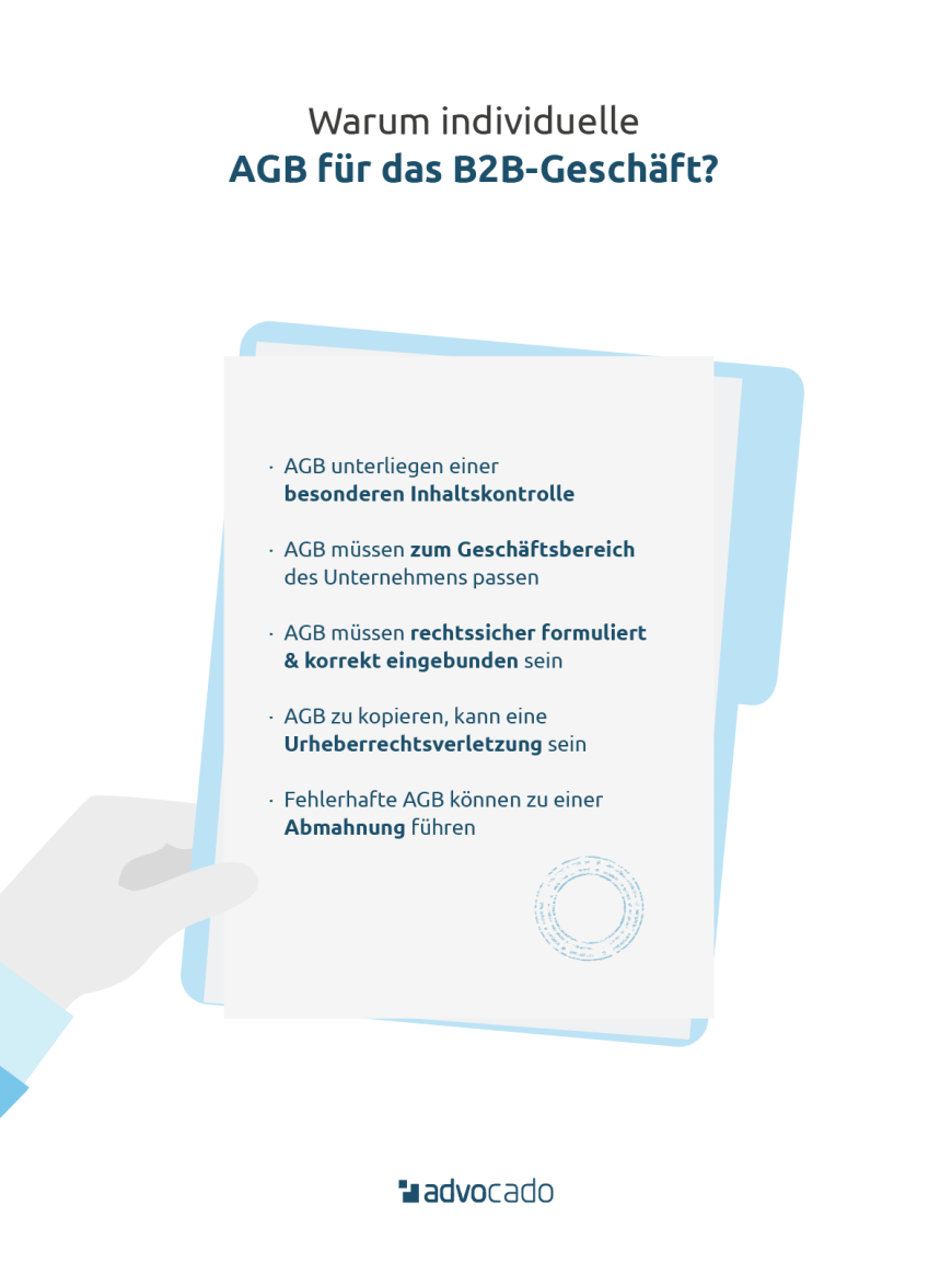 Infografik: Gründe für individuelle AGB für das B2B-Geschäft.