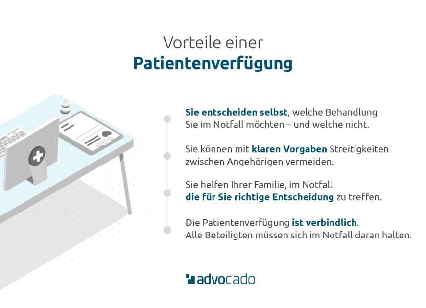 Infografik: Patientenverfügung - welche Vorteile hat solch eine Verfügung?