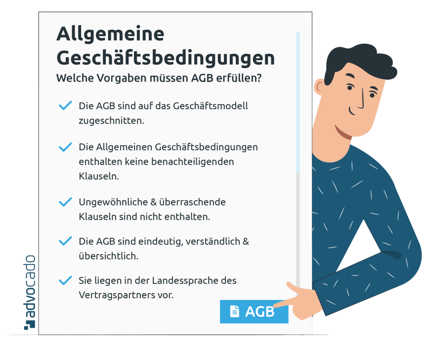 Infografik: Vorgaben für AGB auf einen Blick.