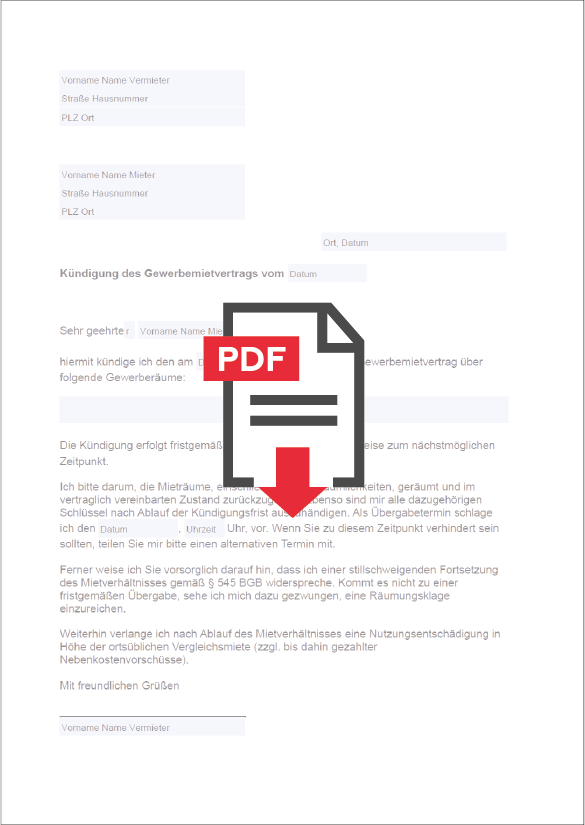 Kundigung Gewerbemietvertrag Alle Infos Fristen Muster
