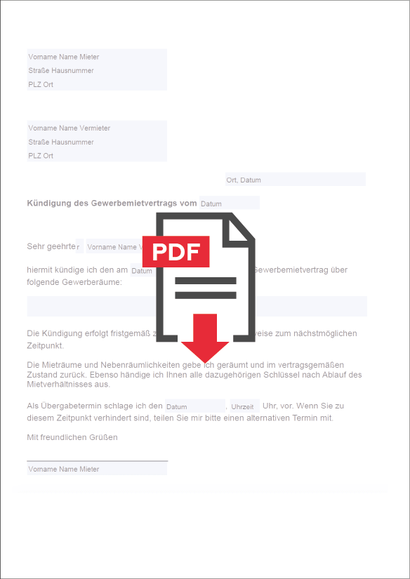 Kundigung Gewerbemietvertrag Alle Infos Fristen Muster