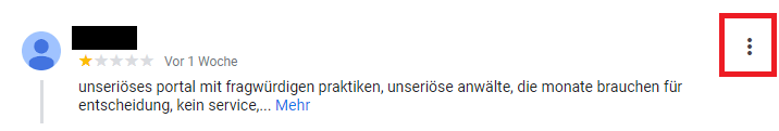 Google-Bewertung löschen lassen: Bewertung in Ihrem Konto melden