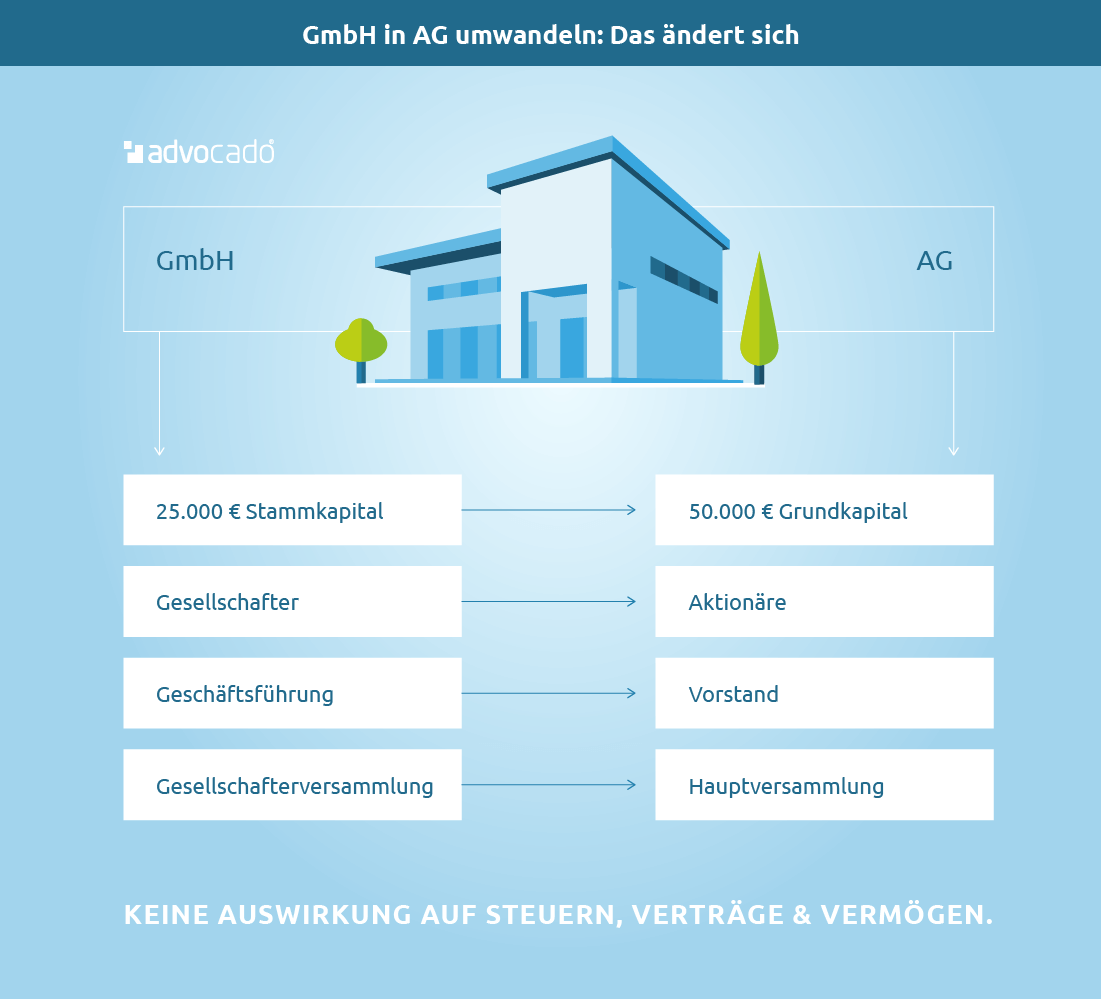 Umwandlung Der Gmbh In Eine Ag Formwechsel 5 Schritte